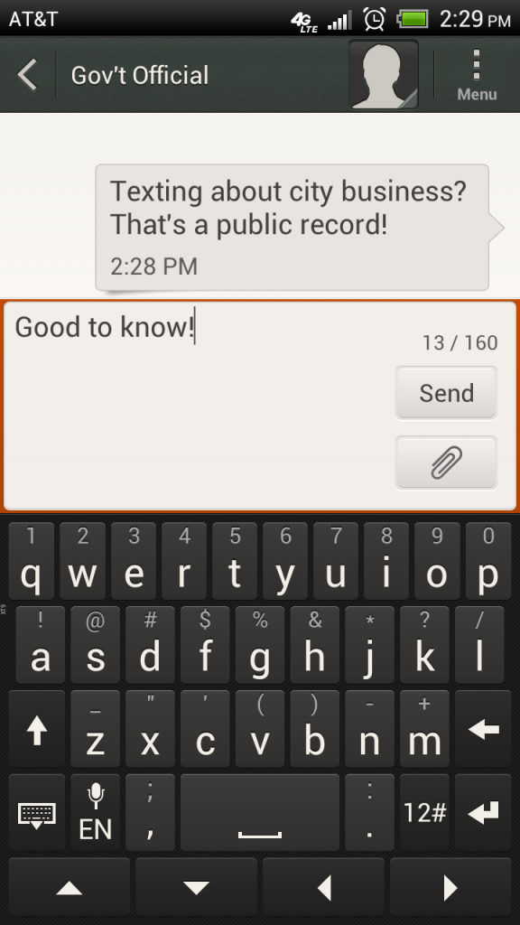 text messages can be public records